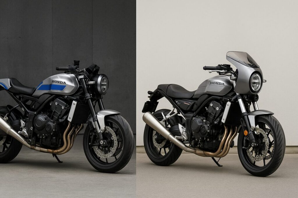 【2025年最新】ホンダCB1000Fのスペックを完全網羅!ライバル比較からカスタムまで徹底解説 スポーツ仕様とレトロ仕様の2種類のカスタムCB1000F想定車を対比したカスタム例