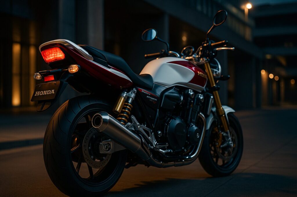 夕暮れ時のCB1300ファイナルエディション。所有欲を満たす圧倒的な存在感と普遍的なデザイン。