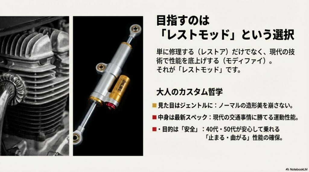 CB750 RC42のカスタムは外観より中身を磨け。現代スペックに蘇る「大人のレストモッド」 レストアとモディファイを融合させ、現代の技術で性能を底上げするレストモッドの解説