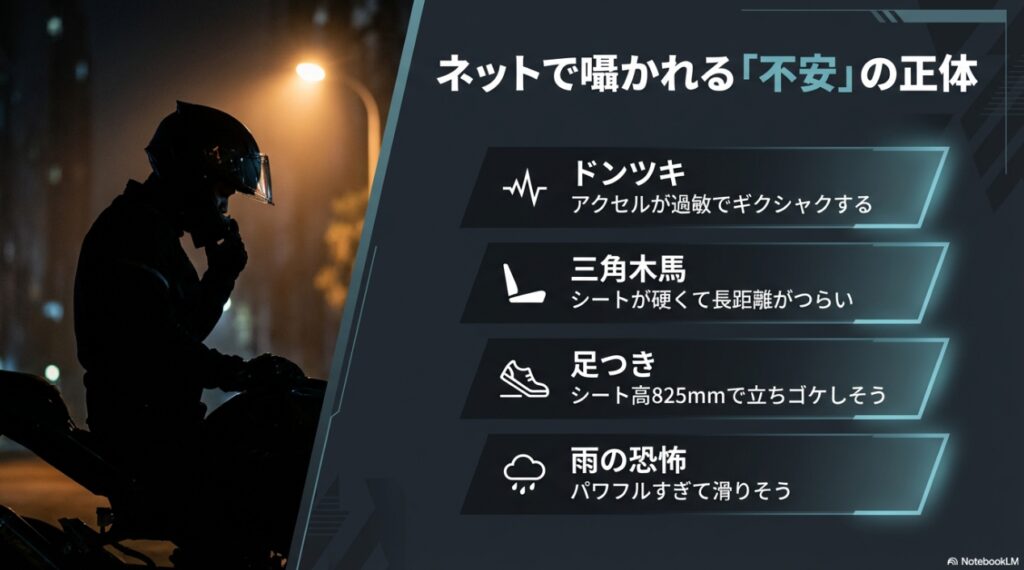 MT-09の悩み一覧：ドンツキ、シートの硬さ、足つき、雨の恐怖