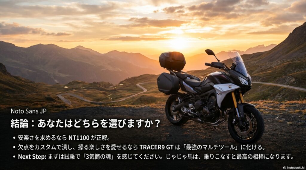 トレーサー9GTで後悔しないための最終結論とマインドセット