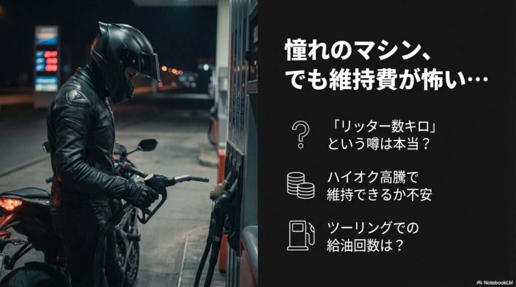 隼の維持費への不安：リッター数キロの噂、ハイオク高騰、ツーリング給油回数への懸念