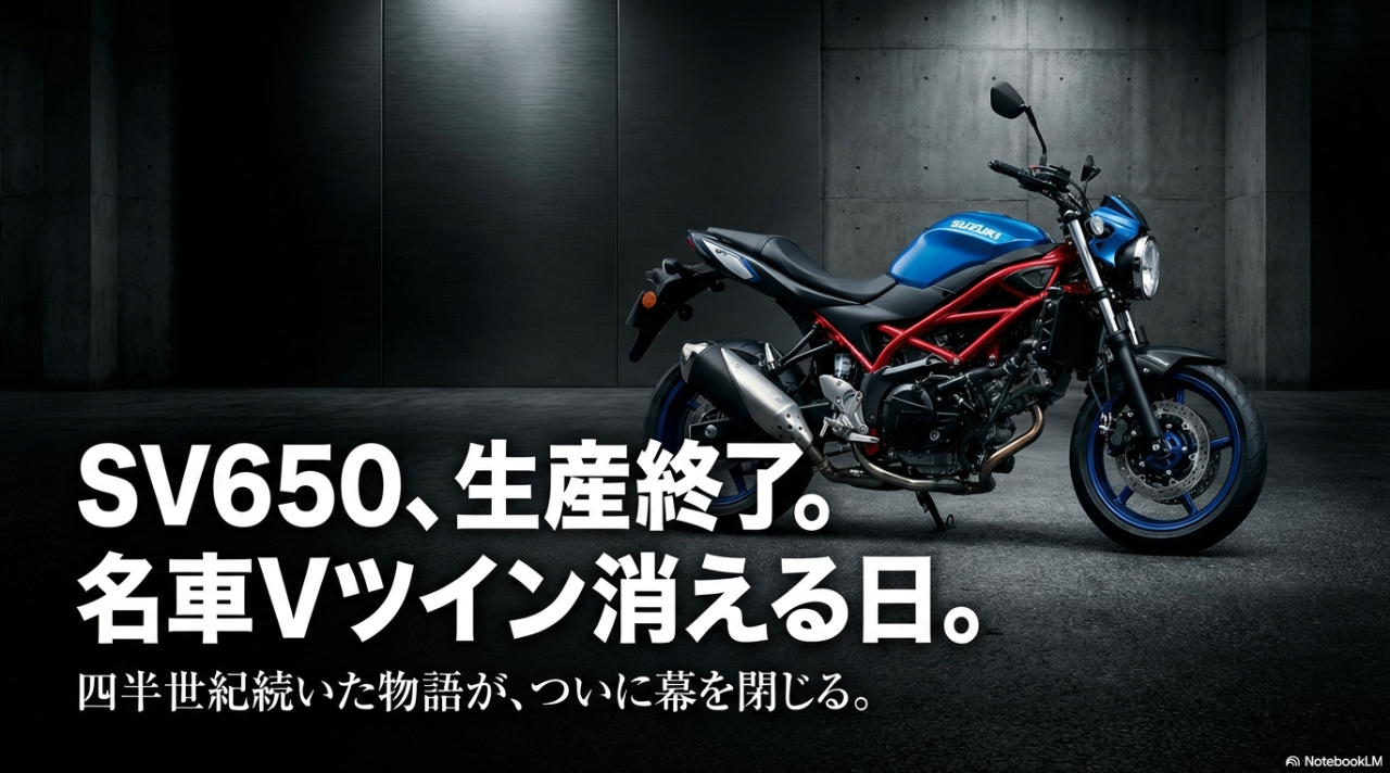 SV650の生産終了は本当か?名車Vツインが消える理由と、今あえて新車を選ぶべき決定的な根拠 SV650生産終了とVツイン消滅に関する市場解析レポート表紙