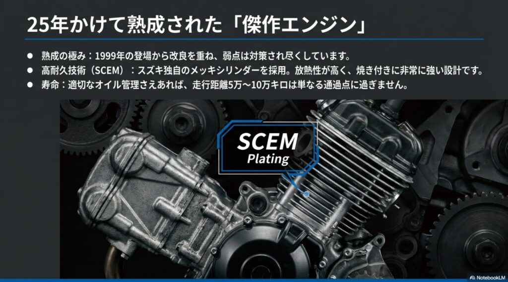 SV650の持病は本当にある?「壊れやすい」噂の正体と購入前に知るべき故障・弱点の全貌 スズキ独自のSCEMメッキシリンダーによる高耐久エンジンの解説