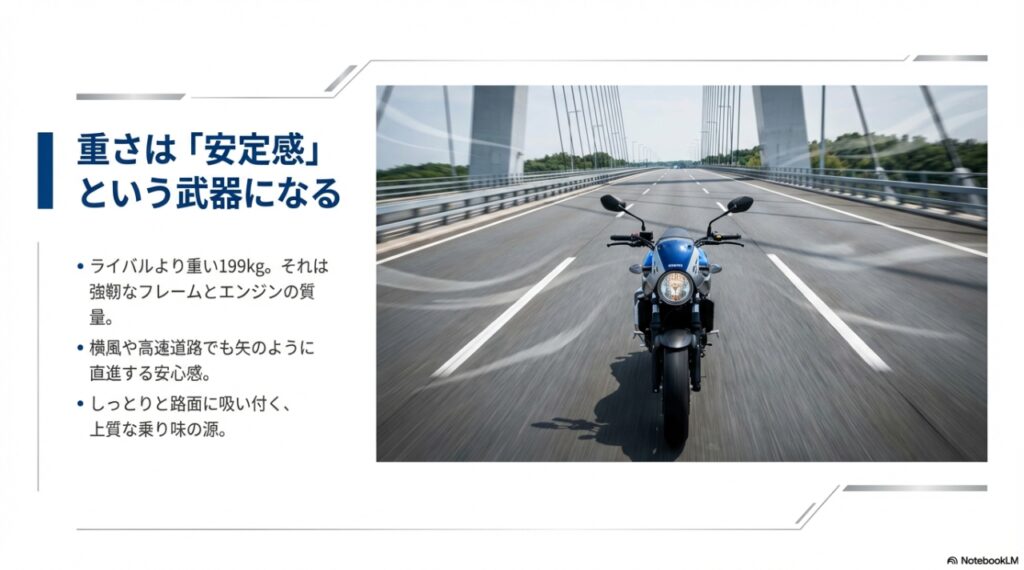高速道路を安定して走行するSV650