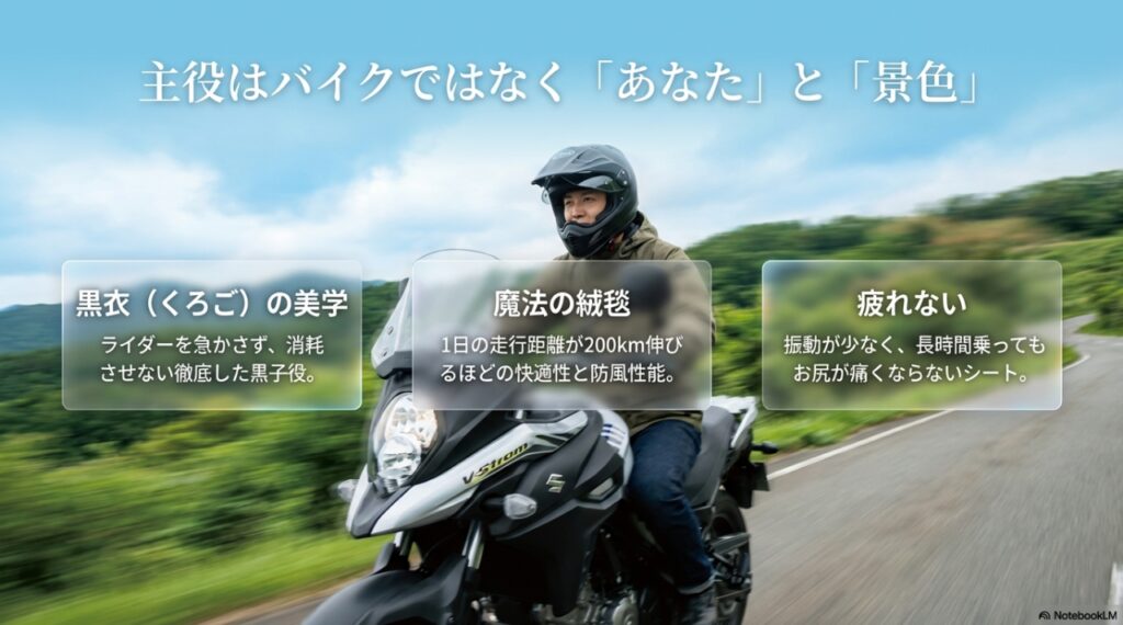 Vストローム650を買って後悔する人の特徴とは?「致命的な欠点」とそれを補う「圧倒的な旅性能」の全貌 Vストローム650が「魔法の絨毯」と称される理由。ライダーを疲れさせないシートや防風性能、黒子に徹する設計思想について