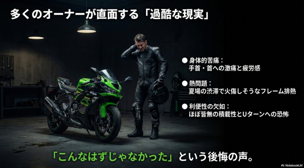 ZX-6Rオーナーが直面する過酷な現実（身体的苦痛・熱問題・利便性の欠如）