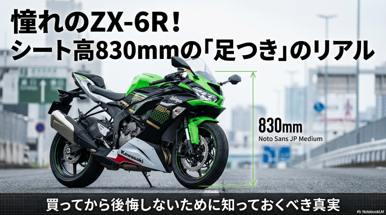 憧れのZX-6R!シート高830mmの足つきのリアルと失敗しないバイク選び ZX-6Rのシート高830mmの足つきのリアルと後悔しないバイク選び