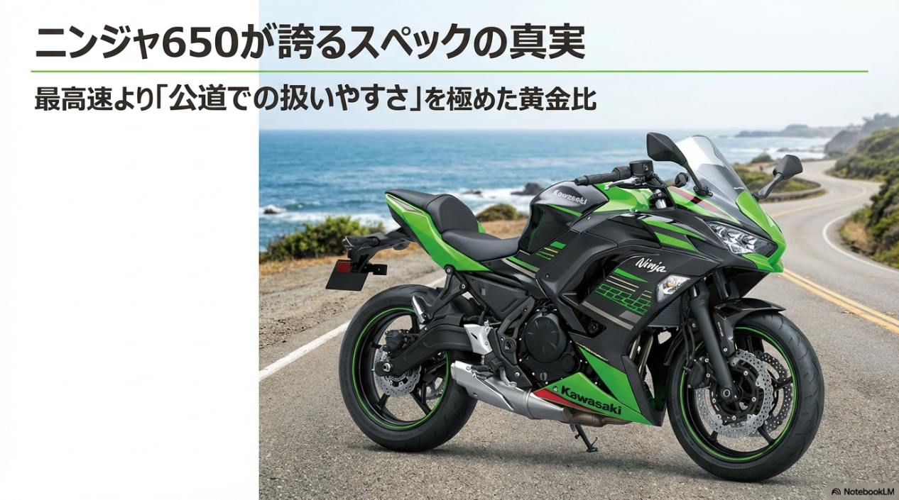 ニンジャ650の車体外観と、最高速より公道での扱いやすさを極めたスペックの真実