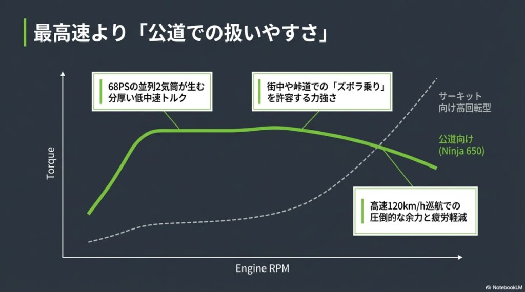 「最高速」より「公道での扱いやすさ」 68PSの並列2気筒が生む分厚い低中速トルクと、高速120km/h巡航での圧倒的な余力と疲労軽減
