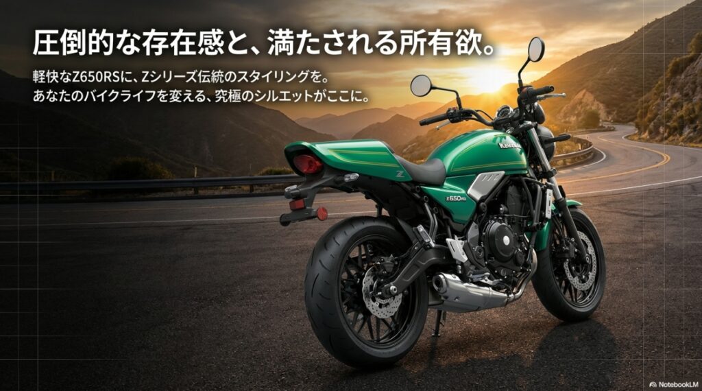 Zシリーズ伝統のスタイリングを手に入れたZ650RSの究極のシルエット