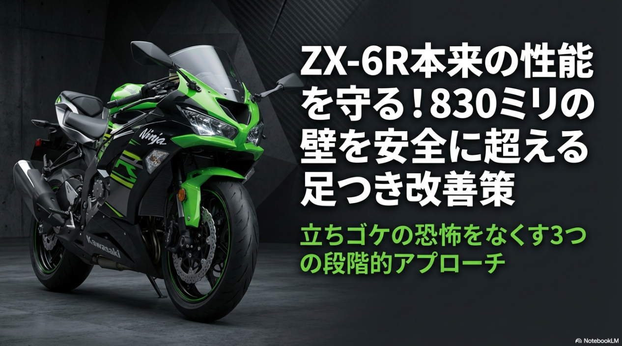 安易なリンク交換は要注意!ZX-6Rのローダウンにおける正しいステップと最適解 ZX-6R本来の性能を守る!830ミリの壁を安全に超える足つき改善策と3つの段階的アプローチ