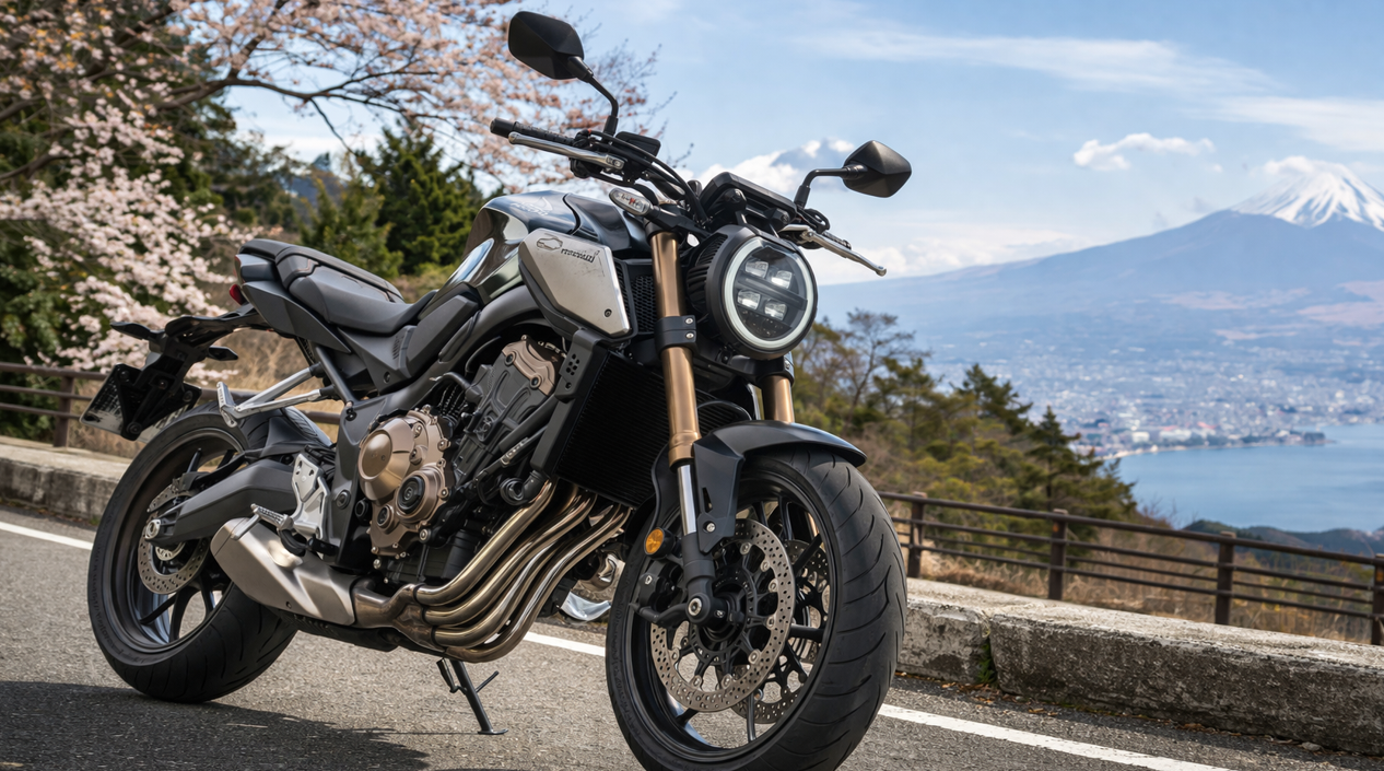 斜め前方から見たホンダCB650Rの外観
