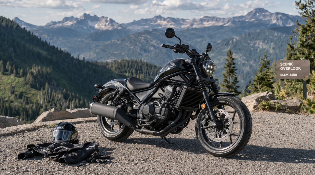 レブル1100でツーリングする実用性と所有感が伝わるイメージ