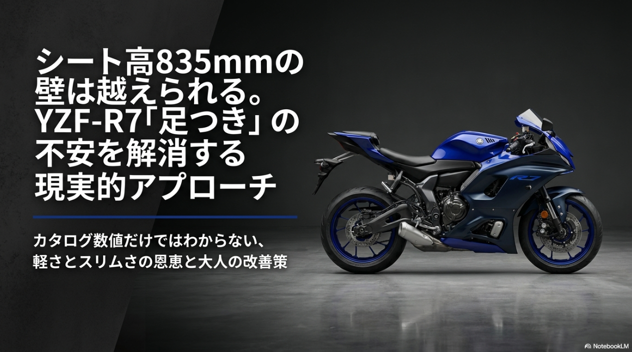 シート高835mmの壁は越えられる。YZF-R7の足つき不安を解消する現実的アプローチのタイトル画像