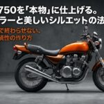 ゼファー750を本物に仕上げる火の玉カラーと美しいシルエットの法則に関するタイトルスライド