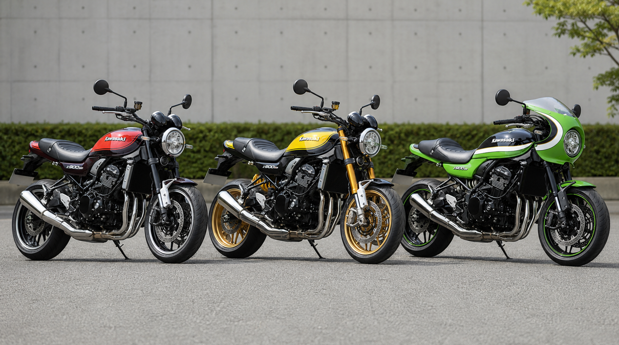 【完全版】Z900RS総合ガイド|SE・中古相場・評判・カスタムまで徹底解説 Z900RS標準モデルとZ900RS SEとZ900RS CAFEの違いを比較した画像