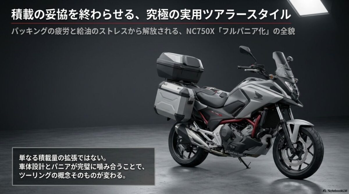 NC750Xフルパニア仕様の全体像と究極の実用ツアラースタイルの魅力