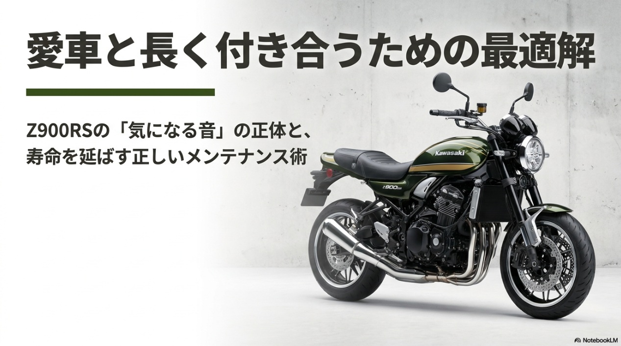 カワサキZ900RSの車体画像と「愛車と長く付き合うための最適解・寿命を延ばす正しいメンテナンス術」のタイトル
