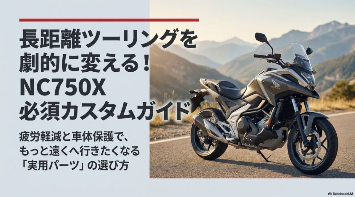 長距離ツーリングを劇的に変える！疲労軽減と車体保護を目的としたNC750X必須カスタムガイド