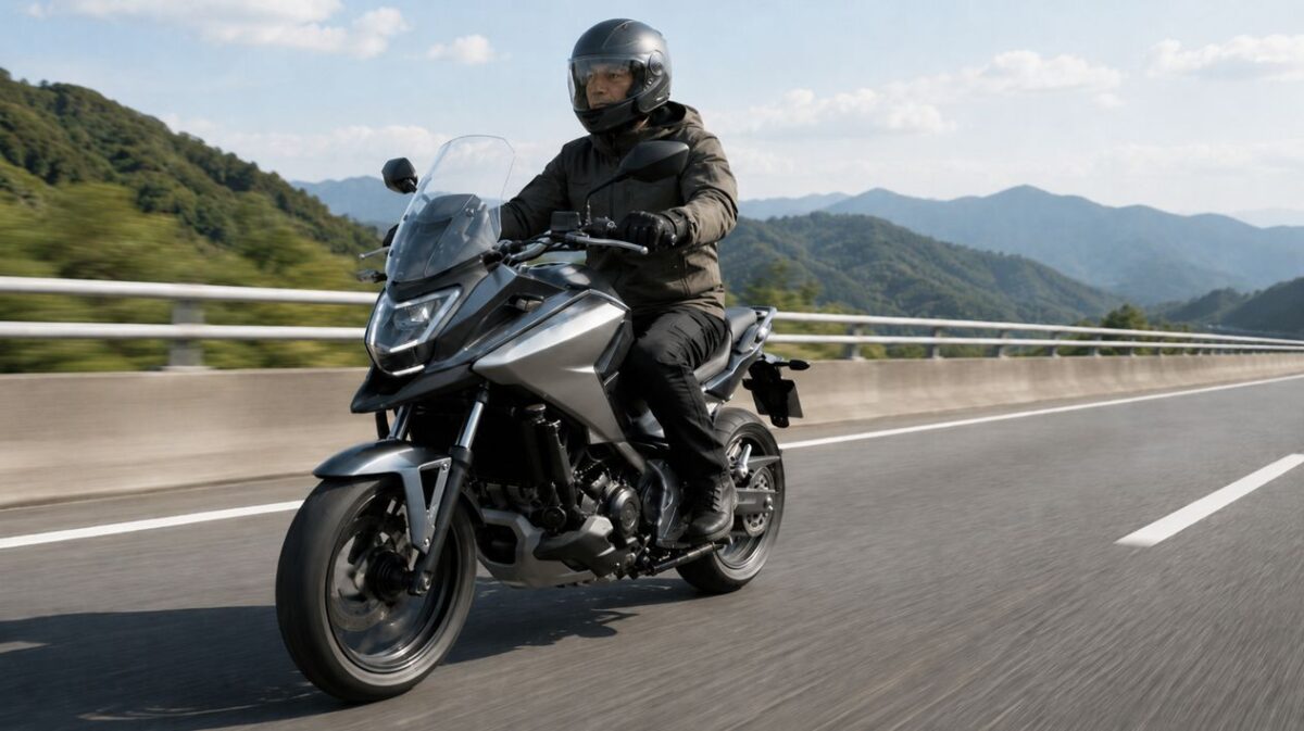 NC750X完全ガイド!ベテランが唸る評価と後悔しない選び方 山間の高速道路を安定して巡航するNC750Xとライダー
