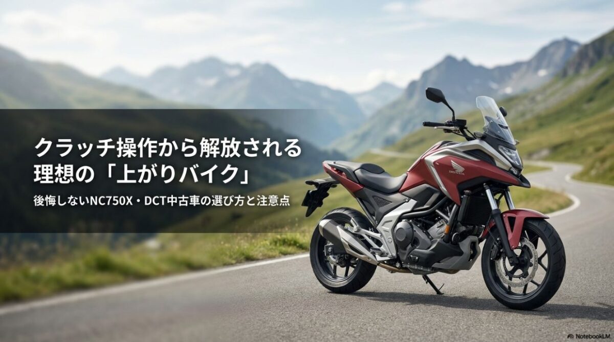 クラッチ操作から解放される理想の上がりバイク。後悔しないNC750X・DCT中古車の選び方と注意点