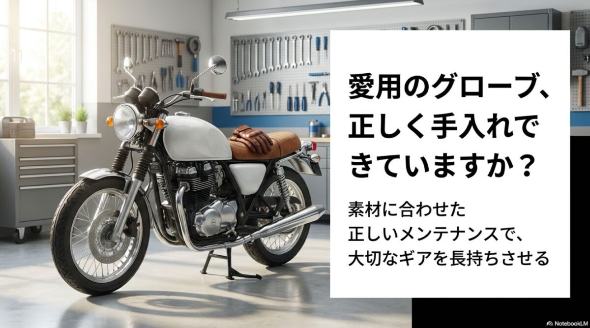 バイクグローブの洗濯方法!素材別の洗い方と失敗しない乾かし方 バイクグローブを素材に合わせて正しく手入れする重要性を示したアイキャッチ画像