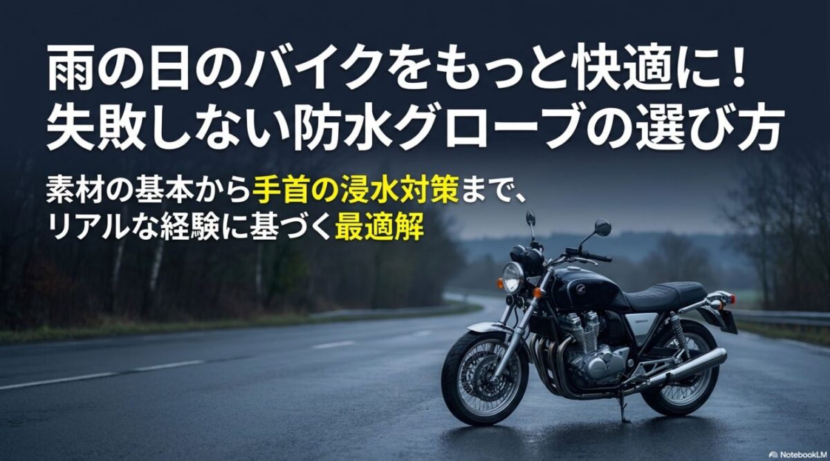 失敗しない!バイク用防水グローブの選び方と雨天対策の最適解 失敗しないバイク用防水グローブの選び方と雨天対策の最適解
