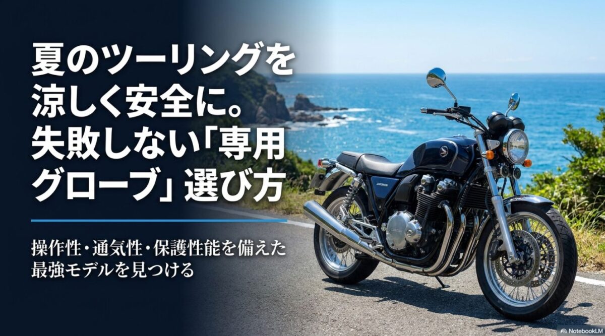 夏のツーリングを涼しく安全にするバイク用夏用グローブの選び方タイトル